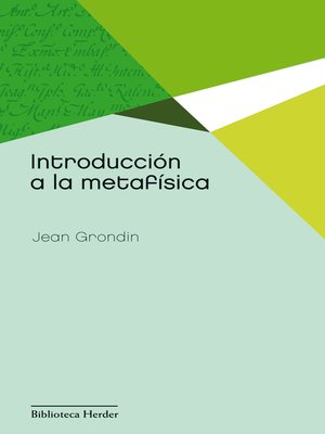 cover image of Introducción a la metafísica